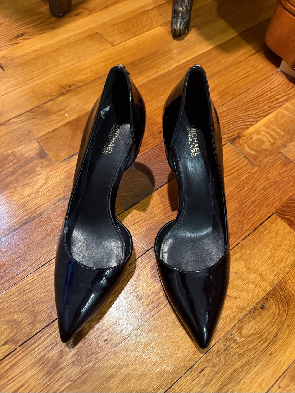 MICHAEL Michael Kors Black Patent Pointed Toe Pumps